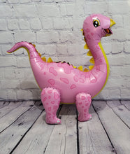Load image into Gallery viewer, Dinosaur Party Supplies Balloon Set 6 JUMBO Mylar Walking Foil Balloons with Dinosaur Happy Birthday Banner and Decorations
