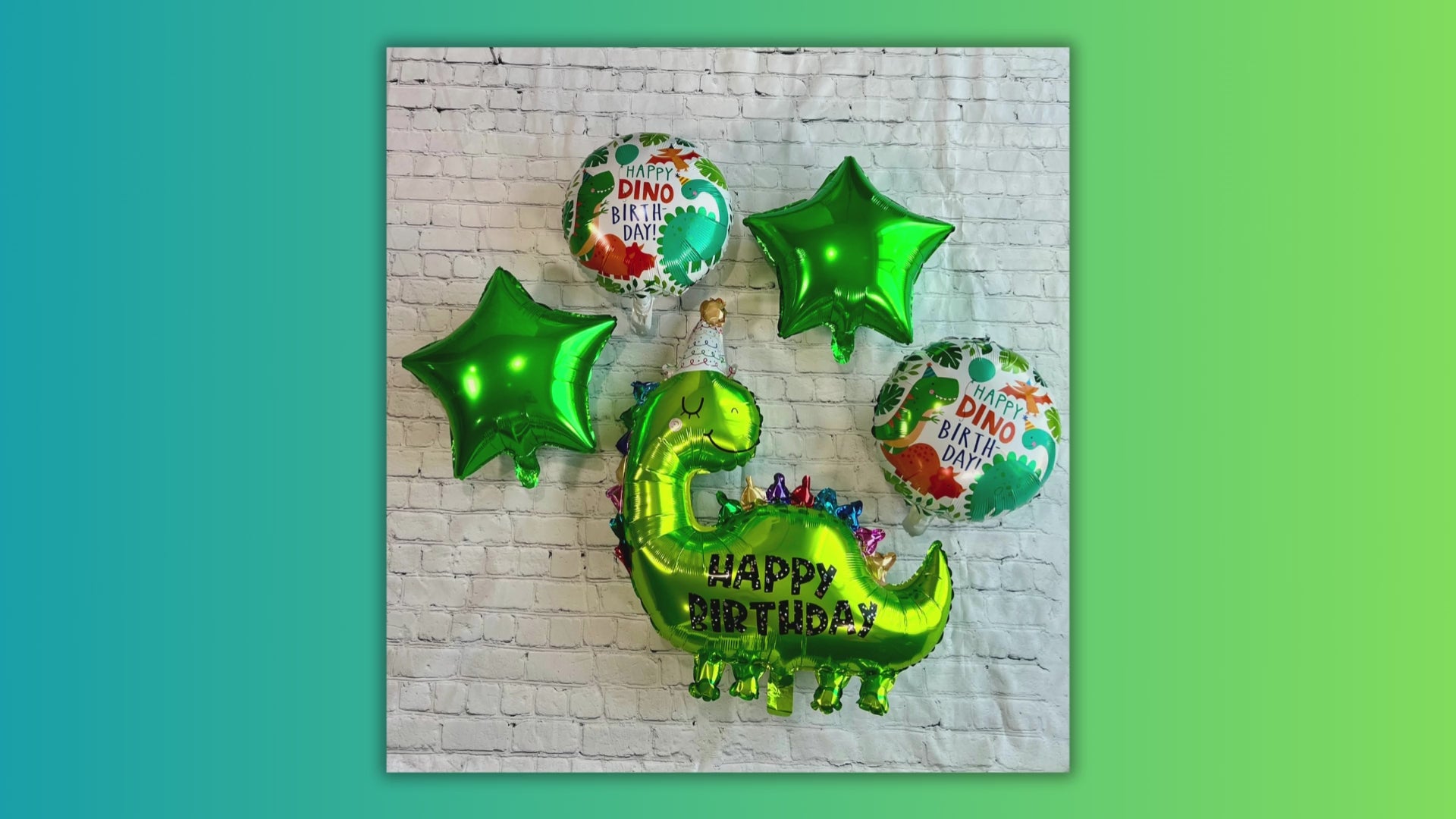 Gigantic Dinosaur 3D Balloon Set – Foil Party Decor (6-Piece Set)
