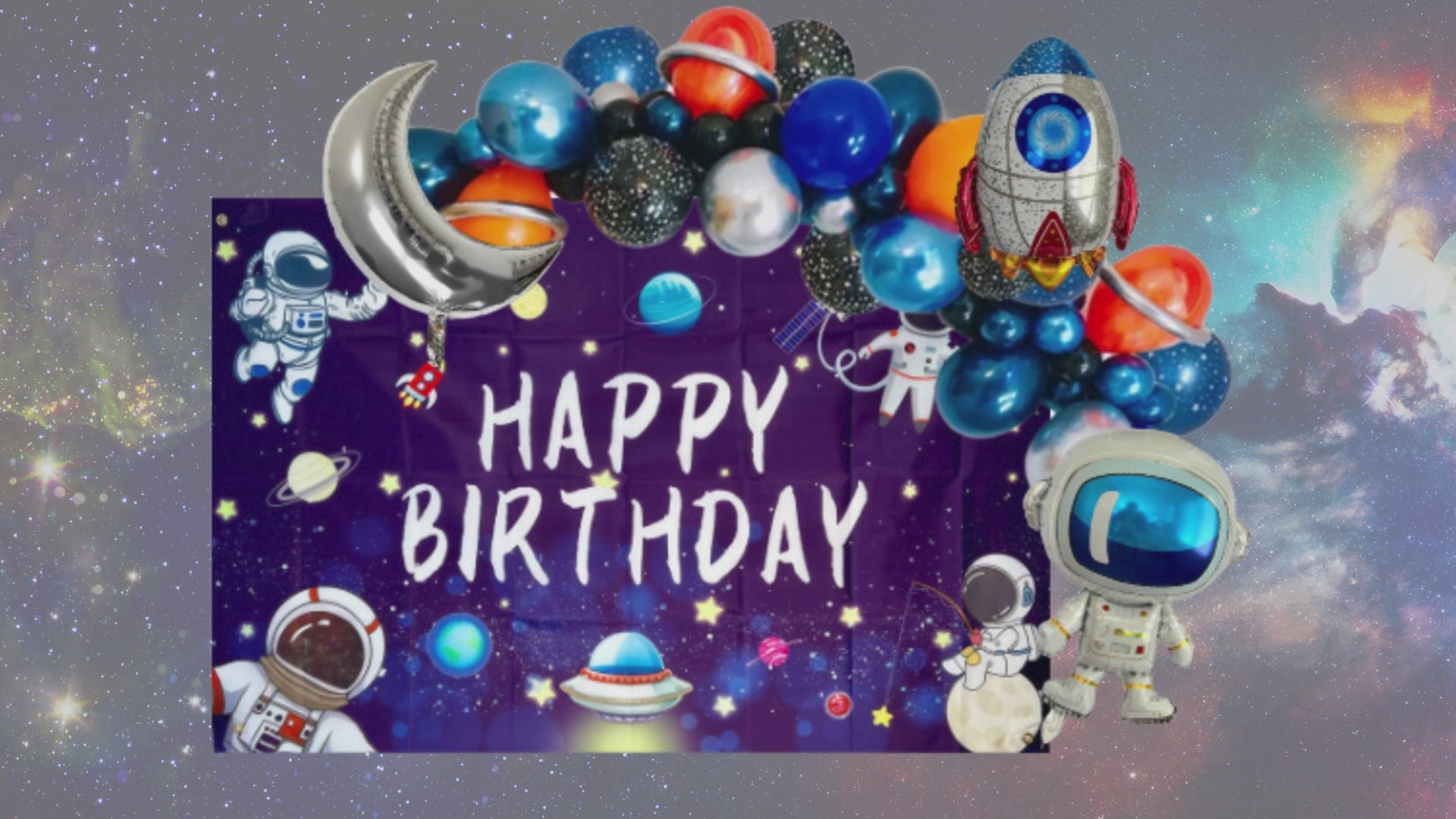 Astronaut & Rocket Balloon Garland Arch – Outer Space Party Decor