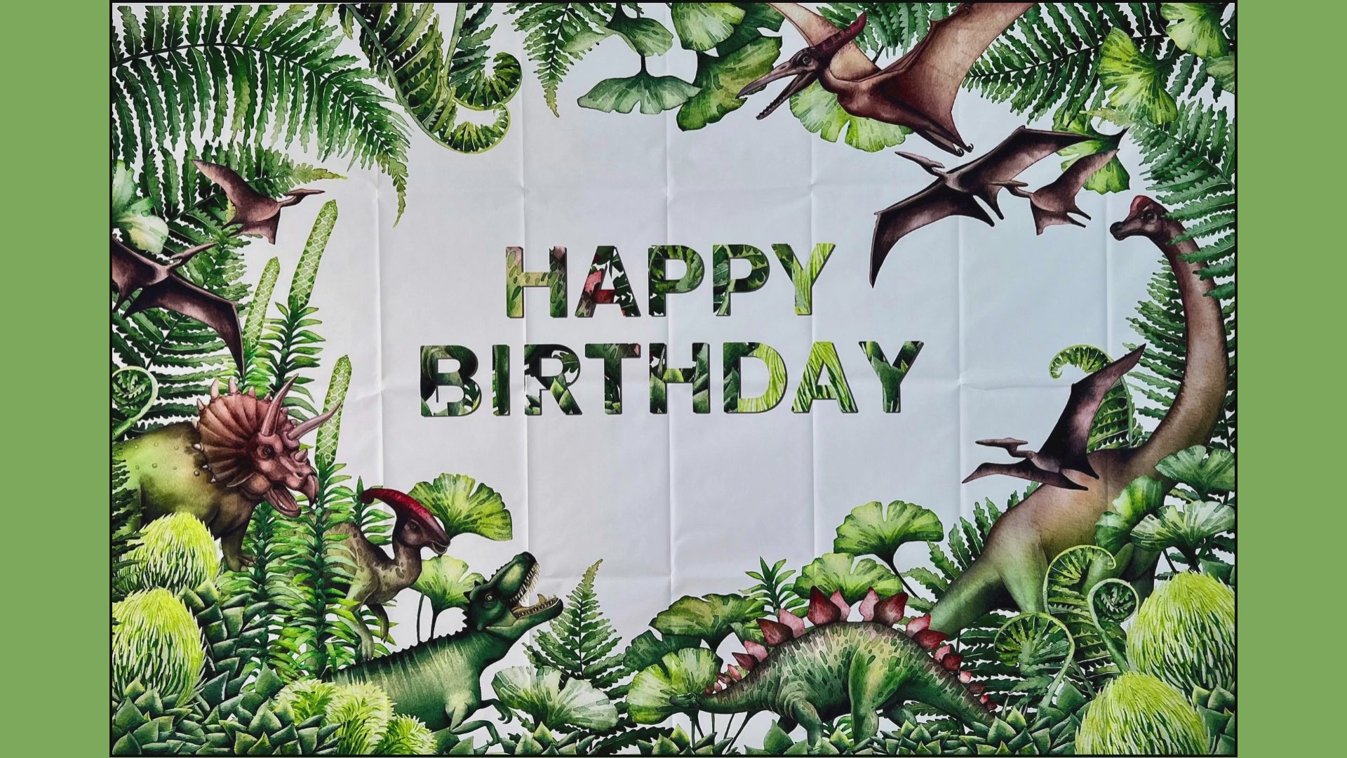 Dinosaur Photo Backdrop – Kids Birthday Party Vinyl Dinosaur Banner