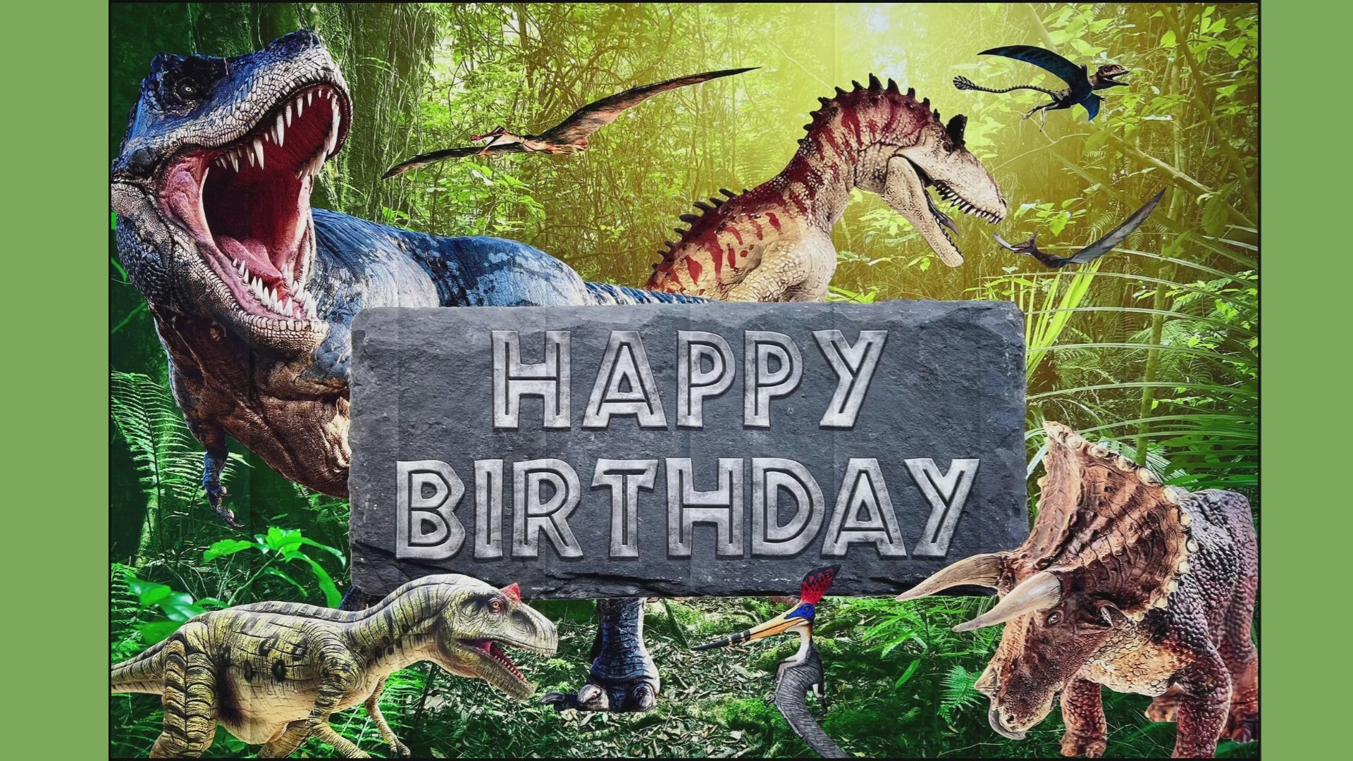 Dinosaur Photo Backdrop – Kids Birthday Party Vinyl Banner