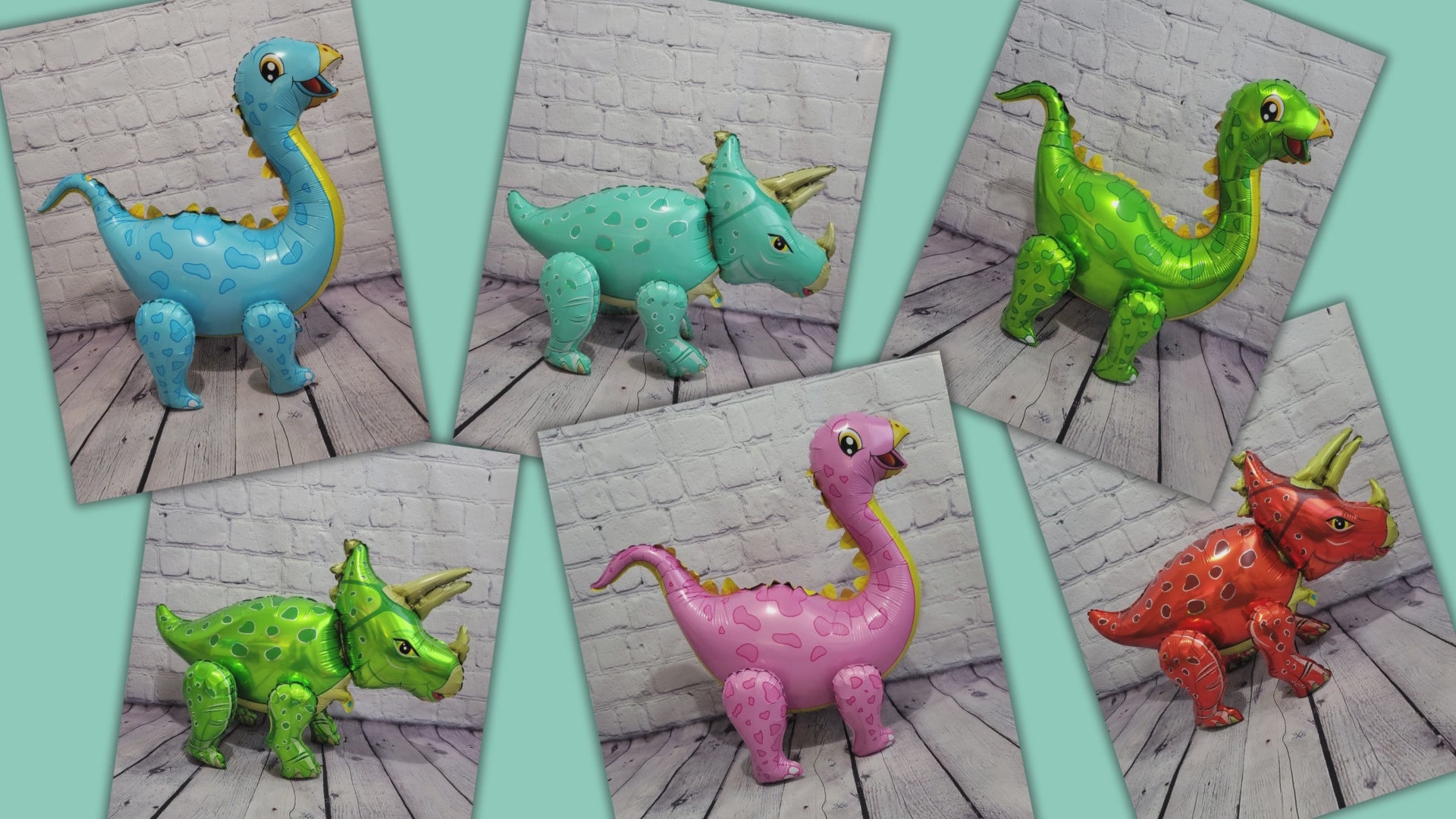 Walking Dinosaur Balloon Set – Jumbo Foil Party Decor (6-Piece Set)