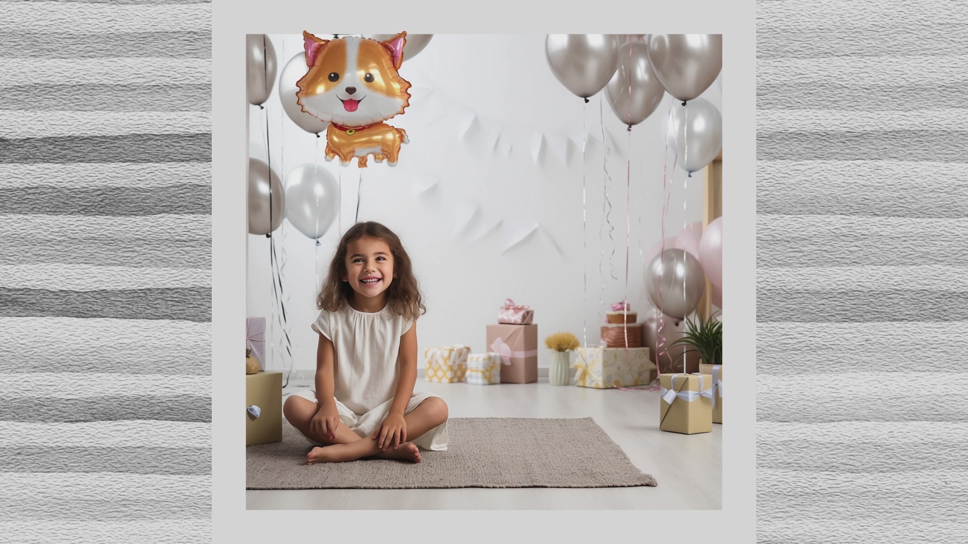 Corgi Dog Balloon – Brown & White Foil Party Decor