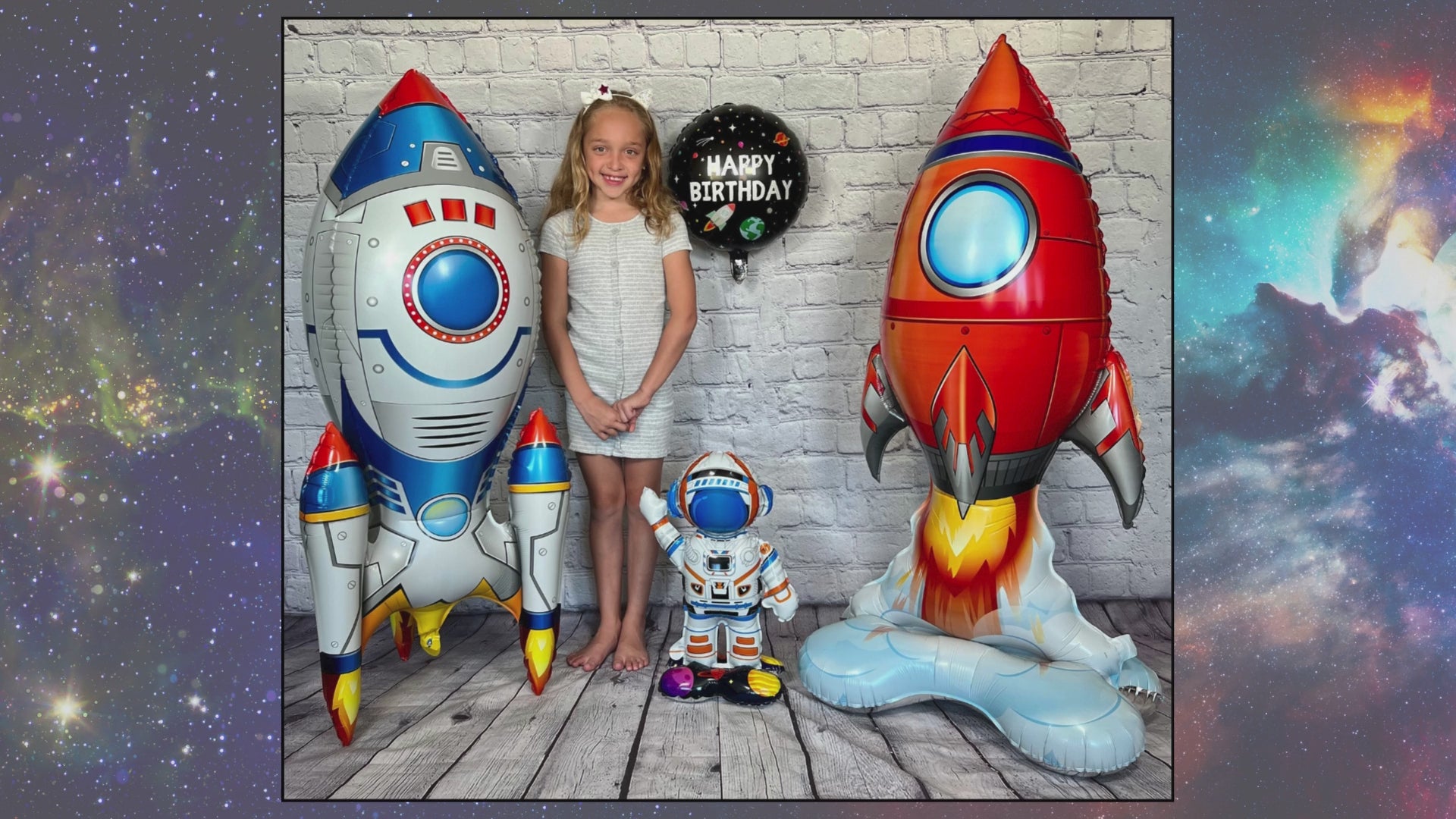 Astronaut & Rocket Ship Balloon Set – Jumbo Outer Space Party Decor (4-Piece Set)