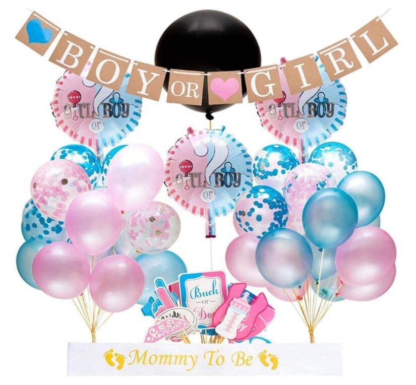 Gender Reveal Party Supplies (64 Pieces)