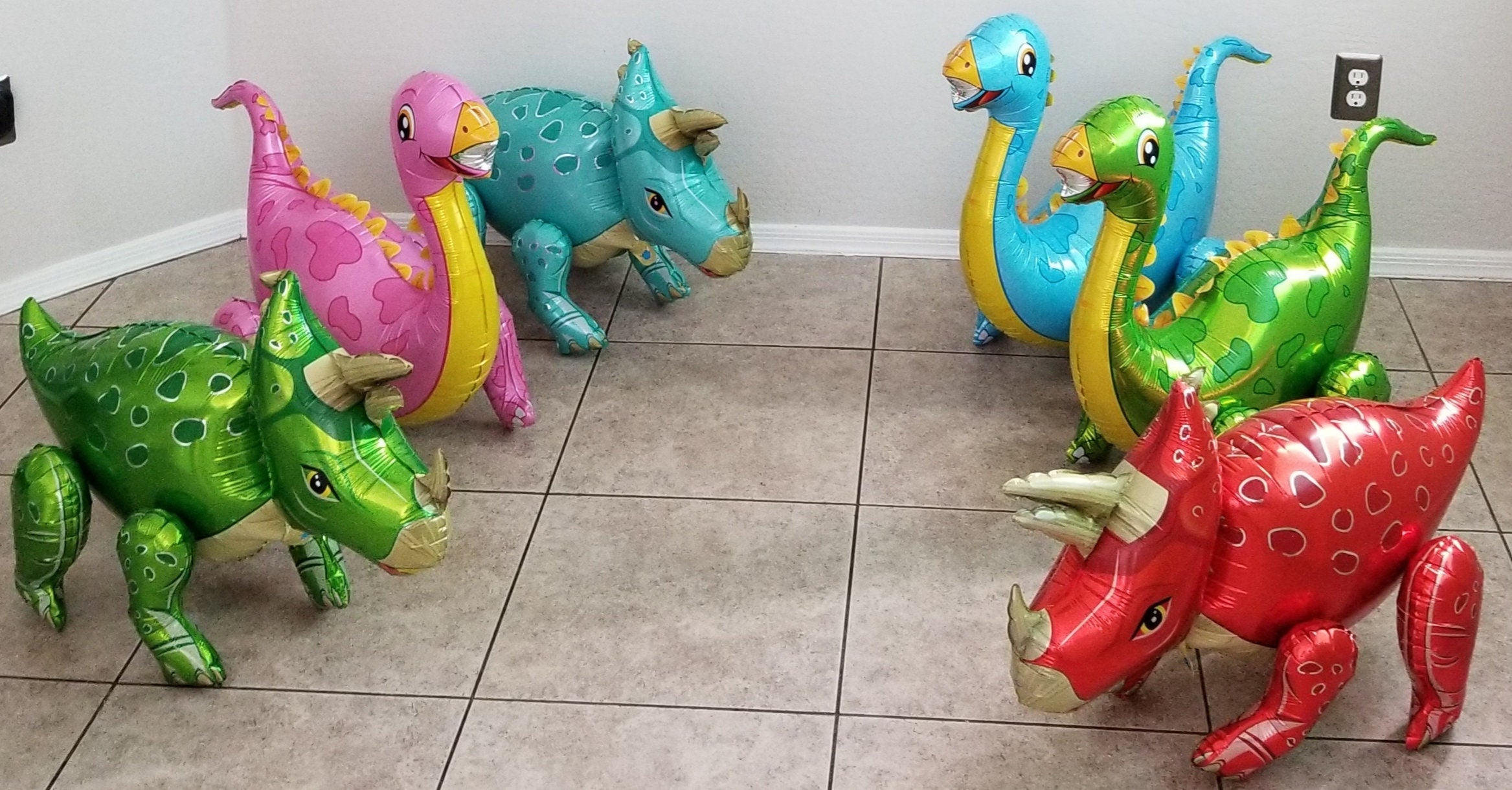 Walking Dinosaur Balloon Set – Jumbo Foil Party Decor (6-Piece Set)