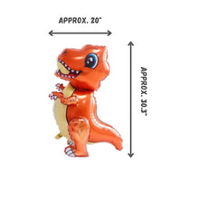 Load image into Gallery viewer, Dinosaur Balloon JUMBO Mylar Walking Foil Balloons - Orange T-Rex
