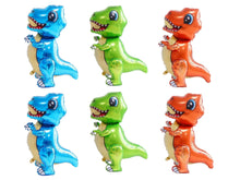 Load image into Gallery viewer, Dinosaur Balloon Set of 6 JUMBO Mylar Walking Foil Balloons T-Rex
