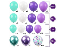 Load image into Gallery viewer, Mermaid Tail Balloon Arch With Happy Birthday Banner and Mermaid Tail Balloons
