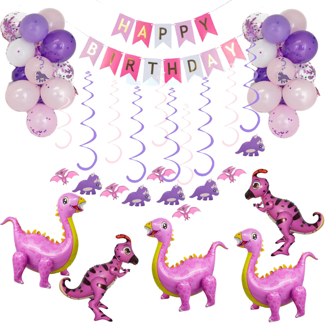 Dinosaur Birthday Party Decorations PINK JUMBO Dinosaur Balloons