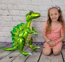 Load image into Gallery viewer, Dinosaur Balloon JUMBO Mylar Walking Foil Balloons - GREEN Spinosaurus
