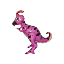 Load image into Gallery viewer, Dinosaur Balloon JUMBO Mylar Walking Foil Balloons - PINK Parasaurolophus
