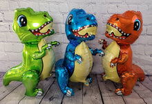 Load image into Gallery viewer, Dinosaur Balloon Set of 6 JUMBO Mylar Walking Foil Balloons T-Rex
