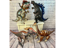 Load image into Gallery viewer, Dinosaur Balloon Set of 4 JUMBO Mylar Walking Foil Balloons
