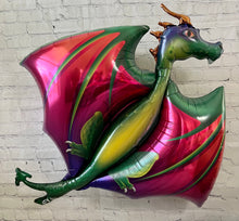 Load image into Gallery viewer, Dragon Foil Balloons JUMBO Mylar - Set of 2 Kids Birthday Party Decorations
