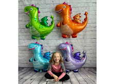 Load image into Gallery viewer, Dragon Foil Balloons JUMBO Mylar - Set of 4 Kids Birthday Party Decorations
