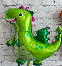 Load image into Gallery viewer, Dragon Birthday Party Balloon Set Foil Balloons with Dinosaur Happy Birthday Banner and Decorations
