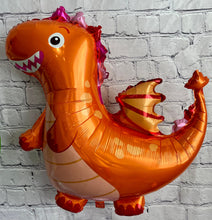 Load image into Gallery viewer, Dragon Birthday Party Balloon Set Foil Balloons with Dinosaur Happy Birthday Banner and Decorations
